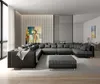 DELIFE Wohnlandschaft Clovis XXL Schwarz Hocker Ottomane Produktbild-Vorschau 4