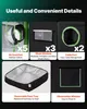 Collage of images showing different features of a grow tent. Produktbild-Vorschau