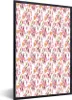 MuchoWow® MuchoWow® Gerahmtes Poster Blumen - Rosa - Farben Produktbild-Vorschau 1