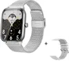 A smartwatch with a silver mesh band and a white silicone band shown next to it, on a white background. Náhled obrázku produktu