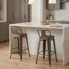 Tabouret de bar de style industriel en métal avec dossier Voir les images du produit 2