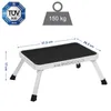 A white and black step stool with dimensions and weight capacity indicated. Anteprima dell’immagine prodotto