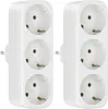 2 Stück EU Steckdosenadapter HAUSPROFI Mehrfachstecker Produktbild-Vorschau 1