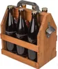Party Holz Bierträger für 6 x 0,5 l Sixpack mit Metall Produktbild-Vorschau 2