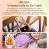 A collage showing a smartphone video call and a smartwatch with a child holding a fan. Produktbild-Vorschau