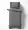 4 teilige Uni Bettwäsche 135x200 cm Mikrofaser Grau Produktbild-Vorschau 2