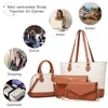 OKWISH Dámská kabelková sada 4 ks, hnědo-bílá, elegantní Náhled obrázku produktu 8