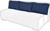 A white sofa with three blue cushions on top. Anteprima dell’immagine prodotto