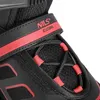 Close-up of the side of a black and red inline skate, showing the lacing system and a strap with branding. Podgląd zdjęcia produktu