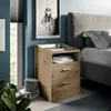 Nachtkommode "Lumo" in Artisan Eiche mit 2 Schubladen. Produktbild-Vorschau 2