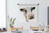 MuchoWow® Wandteppich Wandbehang Kühe - Weiß - Makro 90x90 Produktbild-Vorschau 2