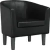 Sillón de club negro de vidaXL, tapizado en cuero sintético Vista previa de la imagen del producto 1