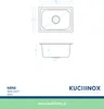 Technical drawing of a sink with dimensions and branding. Náhled obrázku produktu