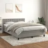 vidaXL Lit boxspring avec matelas gris clair 140x200 cm Voir les images du produit 2