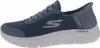 A side view of a single blue Skechers GO WALK FLEX women's slip-on shoe on a white background. Produktbild-Vorschau