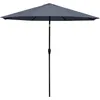 A gray umbrella with a black pole is shown against a white background. Produktbild-Vorschau