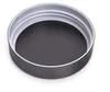 A close-up, top-down view of the inside of a black jar lid with a white rim and threads. Produktbild-Vorschau
