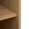 A close-up view of a wooden shelf and side panel of a piece of furniture, possibly a cabinet or bookcase. Náhled obrázku produktu