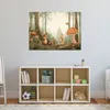 Leinwandbild für Kinderzimmer Waldtiere Natur Beige 100x70 Produktbild-Vorschau 2