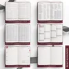 Taschenkalender 2027 A6 Bordeaux mit Goldprägung - 1 Woche Produktbild-Vorschau 5
