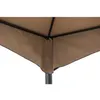 Close-up view of the underside of a brown gazebo canopy, showing the frame and fabric. Náhled obrázku produktu