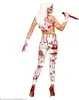 Blutige Leggings für Damen Halloween-Accessoire weiss-rot - Produktbild-Vorschau 7