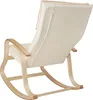 Rear view of a rocking chair with a light-colored fabric seat and back, and a curved wooden frame. The chair is on a white background. Náhled obrázku produktu