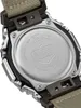 Close-up of the back of a Casio G-Shock watch, showing the case back with engraved details and part of the strap. Voir les images du produit