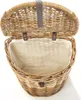 An open wicker laundry basket with a fabric lining, shown from a top-down perspective against a white background. Podgląd zdjęcia produktu