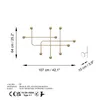 Technical drawing with dimensions of a wall-mounted coat rack, showing its structure and measurements. Voir les images du produit