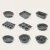 9er-Set Silikon-Backformen – Antihaft, rund & eckig, Produktbild-Vorschau 3