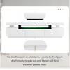 Diagram showing the assembly of a TV stand. Produktbild-Vorschau