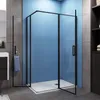 100x140x185cm 6mm NANO ESG Schwingtür Eckeinstieg schwarze Produktbild-Vorschau 5