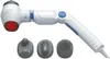 A white and blue infrared massager with three interchangeable heads on a white background. Podgląd zdjęcia produktu