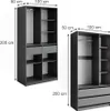 Vicco Kleiderschrank Elmo, 100 x 200 cm 2er Set, Anthrazit Produktbild-Vorschau 3