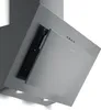 A close-up, angled view of a modern stainless steel range hood. Produktbild-Vorschau