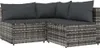 vidaXL 4-tlg. Garten-Lounge-Set mit Kissen Grau Poly Rattan Produktbild-Vorschau 3