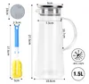 Wasserkaraffe 1,5L Glaskaraffe mit Edelstahldeckel, Bürste Produktbild-Vorschau 4