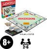 A collage of a Monopoly board game, including the box, game board, cards, money, and game pieces, along with age and player count indicators. Produktbild-Vorschau