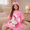 Strandtuch-Poncho für Kinder mit Kapuze - Einhorn Rosa, 150 Produktbild-Vorschau 7