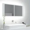 A modern bathroom vanity with a sink, faucet, and a lighted medicine cabinet. Anteprima dell’immagine prodotto