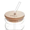 HOMLA BUBBLY SUMMER Glas mit Bambusdeckel und Glasstrohhalm Produktbild-Vorschau 4