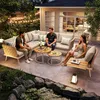 Set divano da giardino a forma di L Merax con 2 tavolini e Anteprima dell’immagine prodotto 1