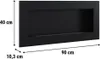 A black bioethanol fireplace with dimensions indicated. Náhled obrázku produktu