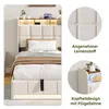 INONEFT Polsterbett 90x200 cm LED Beleuchtung und USB Produktbild-Vorschau 6