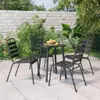 vidaXL 5-tlg. Garten-Essgruppe Anthrazit Stahl Produktbild-Vorschau 2
