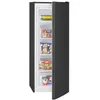 An open black freezer with drawers full of frozen food. Produktbild-Vorschau