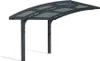 A modern aluminum carport with a curved, wave-like roof. Produktbild-Vorschau