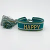 LS-LebenStil Canvas Statement Armband Happy Petrol Grün Produktbild-Vorschau 2