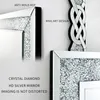 Close-up shots of a mirror frame with decorative crystal elements and text highlighting product features. Produktbild-Vorschau